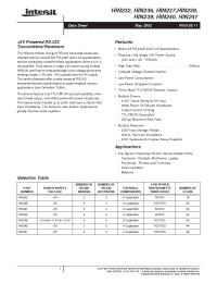 Datasheet HIN232CP manufacturer Intersil